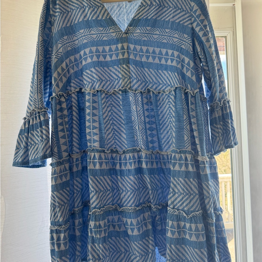 Blue Patterned Women's dress